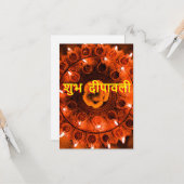 Diwali begroet traditionele stijlbudgetkaart kaart (Voorkant / Achterkant in situ)