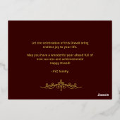 Diwali-begroetingen Folie Feestdagen Briefkaart (Achterkant)