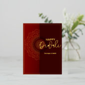 Diwali-begroetingen Folie Feestdagen Briefkaart (Staand Voorkant)