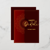 Diwali-begroetingen Folie Feestdagen Briefkaart (Voorkant / Achterkant)