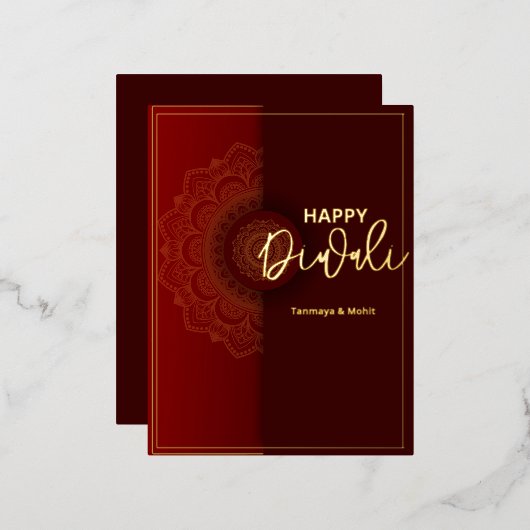 Diwali-begroetingen Folie Feestdagen Briefkaart (Voorkant / Achterkant)