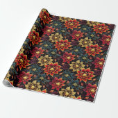 Diwali Bloemen Inpakpapier (Uitgerold)