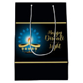 Diwali Blue Candle Medium Cadeauzakje (Achterkant)