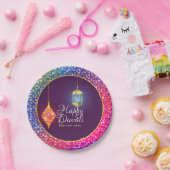 Diwali Bollywood Lanterns Sparkles gepersonaliseer Papieren Bordje (Feest)