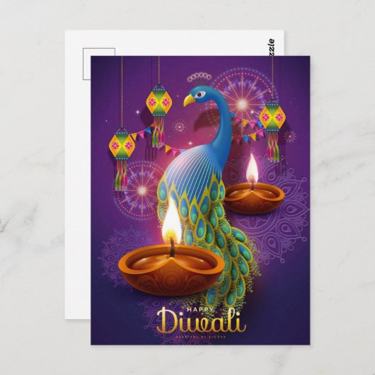 Diwali Briefkaart (Voorkant / Achterkant)