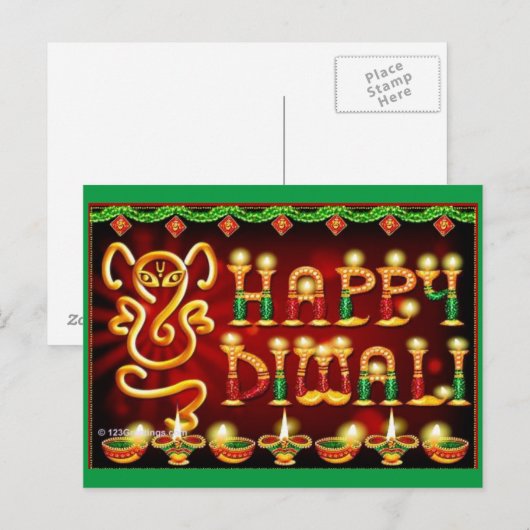 Diwali Briefkaart (Voorkant / Achterkant)