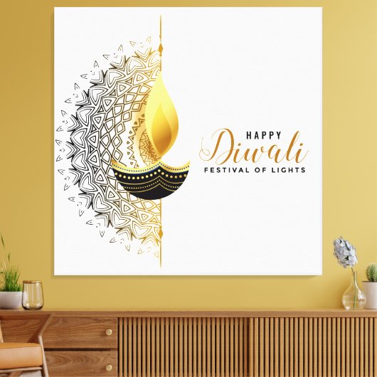 Diwali Canvas Afdruk (Insitu (Woonkamer))