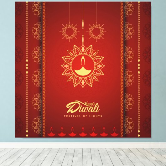 Diwali Canvas Afdruk (Insitu (Houten vloer))