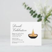 Diwali Celebration Diya Flame Elegant Feestdagenkaart (Staand voorkant)