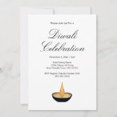Diwali Celebration Diya Glitter Invitation Kaart (Voorkant)