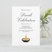Diwali Celebration Diya Glitter Invitation Kaart (Staand voorkant)
