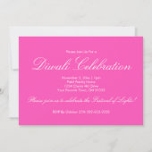 Diwali Celebration Glitter Pink Gold Invitation Kaart (Achterkant)