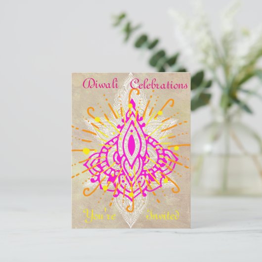 Diwali Celebration Invitation Briefkaart (Staand voorkant)