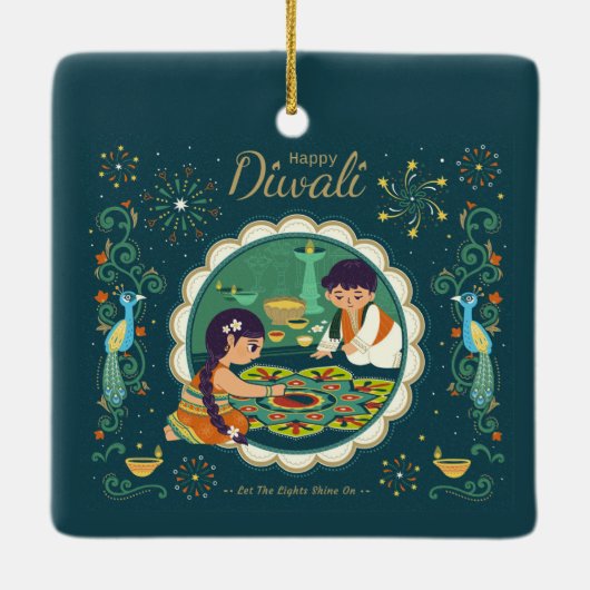 Diwali Ceramic Ornament (Achterkant)