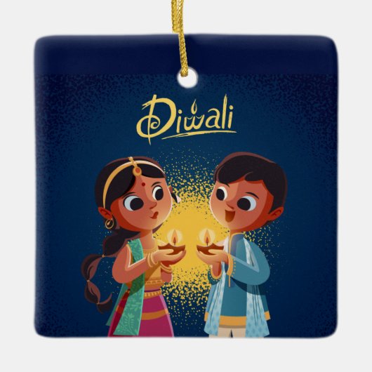 Diwali Ceramic Ornament (Voorkant)