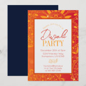 Diwali Colorful Bright Oranje Party Invitation Kaart (Voorkant / Achterkant)