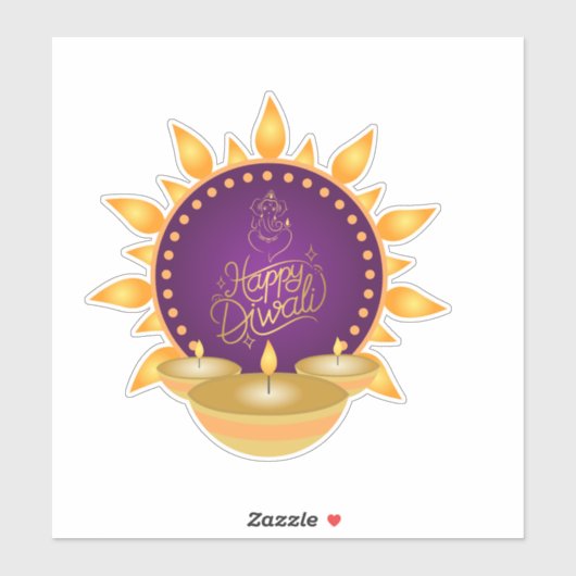 Diwali Custom-Cut Vinyl Sticker (Vel)