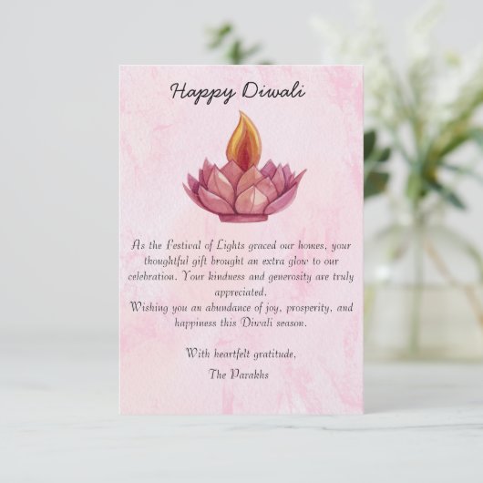Diwali Dank je kaart (Staand voorkant)