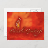 Diwali Devali Light Greetings - Warm Wenskaart Briefkaart (Voorkant / Achterkant)