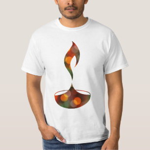 diwali diya bokeh candle t-shirt