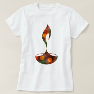 diwali diya bokeh candle t-shirt
