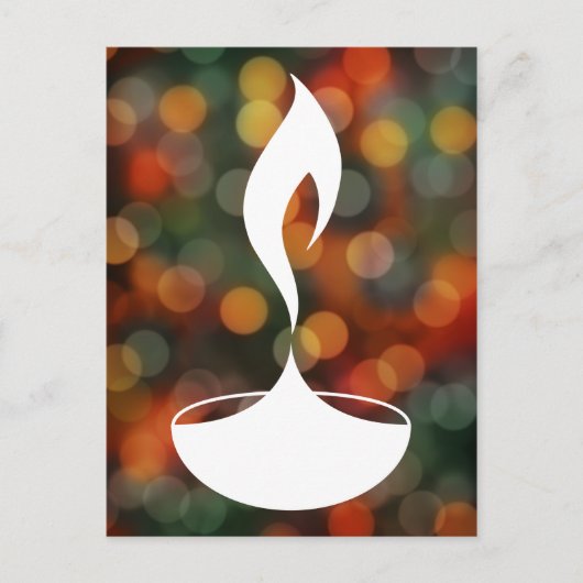diwali diya bokeh licht briefkaart (Voorkant)