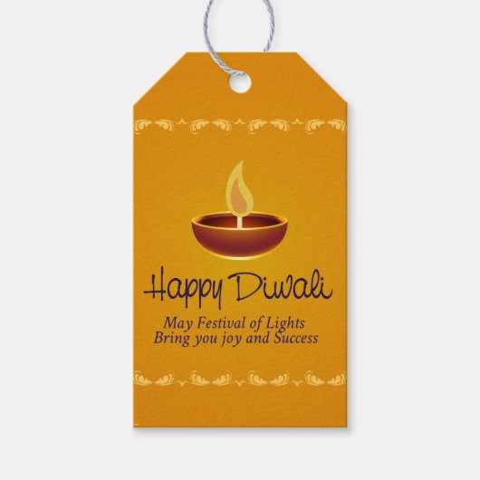 Diwali Diya Cadeaulabel (Voorkant)