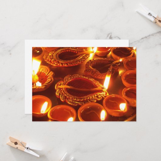 diwali diya kaart (Voorkant / Achterkant in situ)