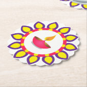 Diwali Diya Kartonnen Onderzetters (Gekanteld)