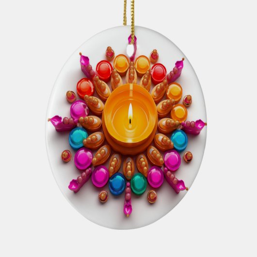 Diwali Diya Keramisch Ornament (Rechts)