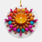 Diwali Diya Keramisch Ornament (Achterkant)