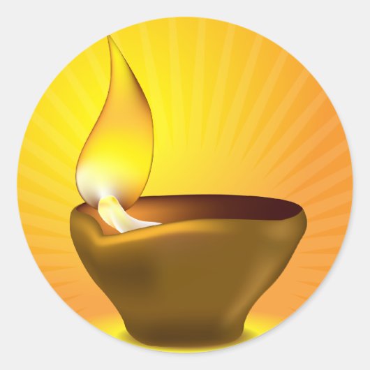 Diwali Diya - Oil lamp for dipawali celebration Ronde Sticker (Voorkant)