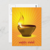 Diwali Diya - Olielamp voor de viering van dipawal Briefkaart (Voorkant / Achterkant)