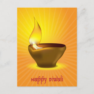 Diwali Diya - Olielamp voor de viering van dipawal Briefkaart