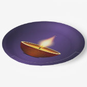 Diwali Diya Paarse achtergrond Papieren Bordje (Gekanteld)