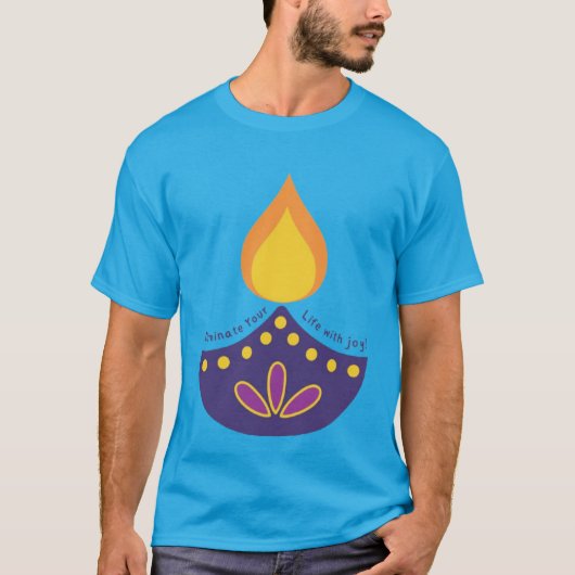 Diwali Diya T-shirt - Vier het festival van Li (Voorkant)
