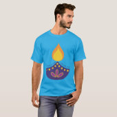 Diwali Diya T-shirt - Vier het festival van Li (Voorkant volledig)