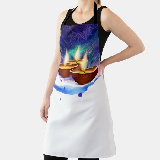 Diwali Diyas Blue Paint Wash Schort (Insitu)