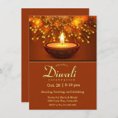 Diwali Diyas en Vuurwerk Kaart (Voorkant / Achterkant)