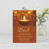Diwali Diyas en Vuurwerk Kaart (Staand voorkant)