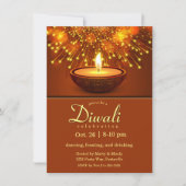 Diwali Diyas en Vuurwerk Kaart (Voorkant)