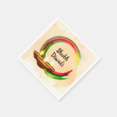 Diwali Diyas Waterverf Circle Servet (Hoek)