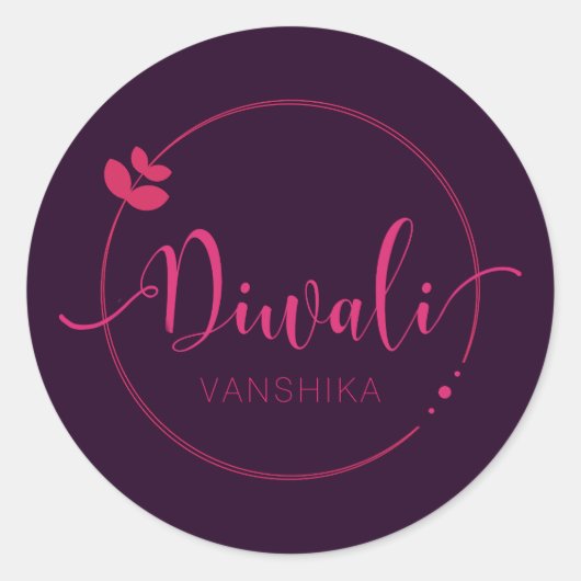 Diwali eenvoudig maar modern aanpasbaar ronde sticker (Voorkant)