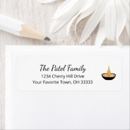 Diwali Elegant Diya Lamp Flame Retouradres Etiket