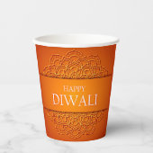Diwali Elegant Modern Oranje Geel Mandala Papieren Bekers (Voorkant)