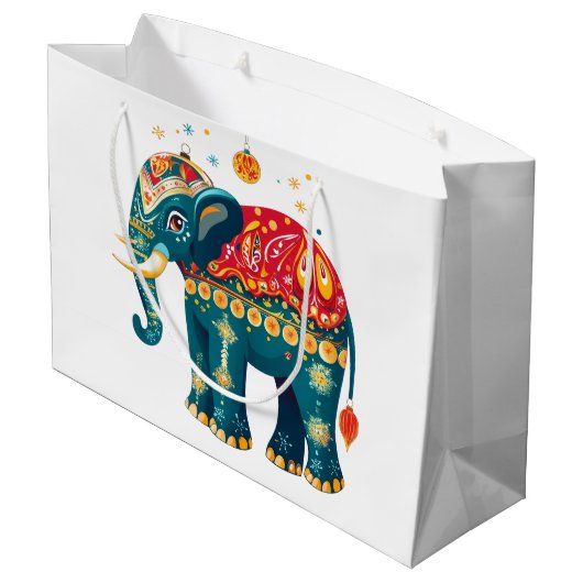 Diwali Elephant Groot Cadeauzakje (Achterkant Gekanteld)
