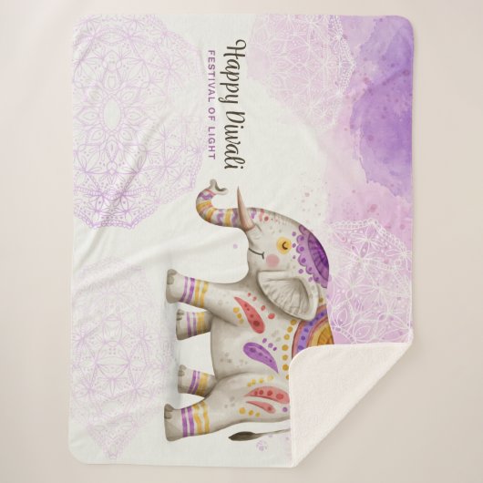 Diwali Elephant Sherpa Deken (Voorkant)