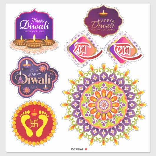 Diwali en rangoli set sticker (Vel)