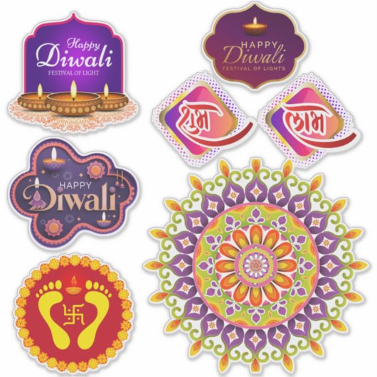 Diwali en rangoli set sticker (Voorkant)