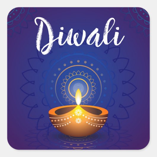 Diwali Enevelope Seal Vierkante Sticker (Voorkant)